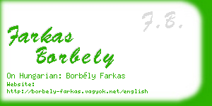 farkas borbely business card