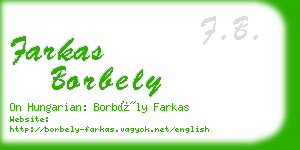 farkas borbely business card